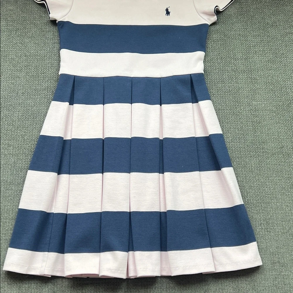 Ralph Lauren Navy and Light Pink Striped Dress